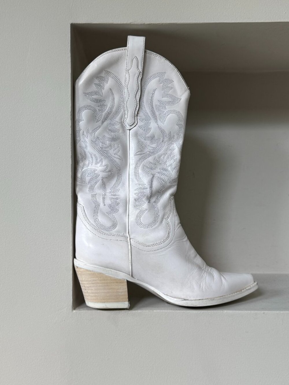 Jeffrey Campbell Rancher MD White Leather Cowboy Boots Women’s 8